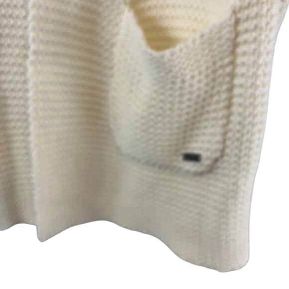 Roxy Ivory/Cream Open Front Chunky Open Knit Cardigan Casual Boho Medium - Picture 3 of 6